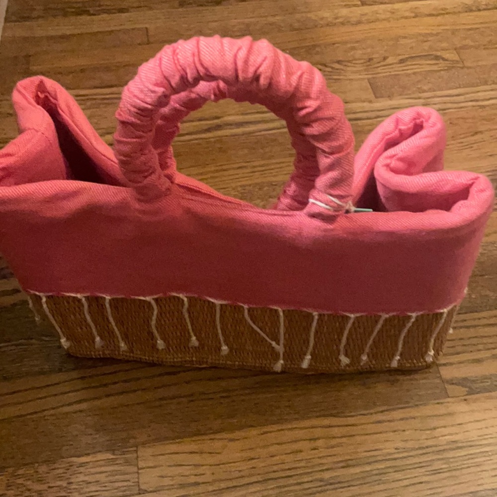 woven mini tote with fringe